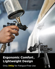 Drizzle Pro LVLP Spray Gun, Precise Low-Overspray Performance with Ultra-Light 3