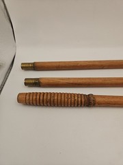Vintage 3 pc Wood Wooden Rifle Shotgun Gun Barrel Cleaning Rod w/ Brass Jag Tip