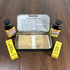 Vintage Gun Cleaning Kit By Outers- Metal Yellow And Green Case With All Parts