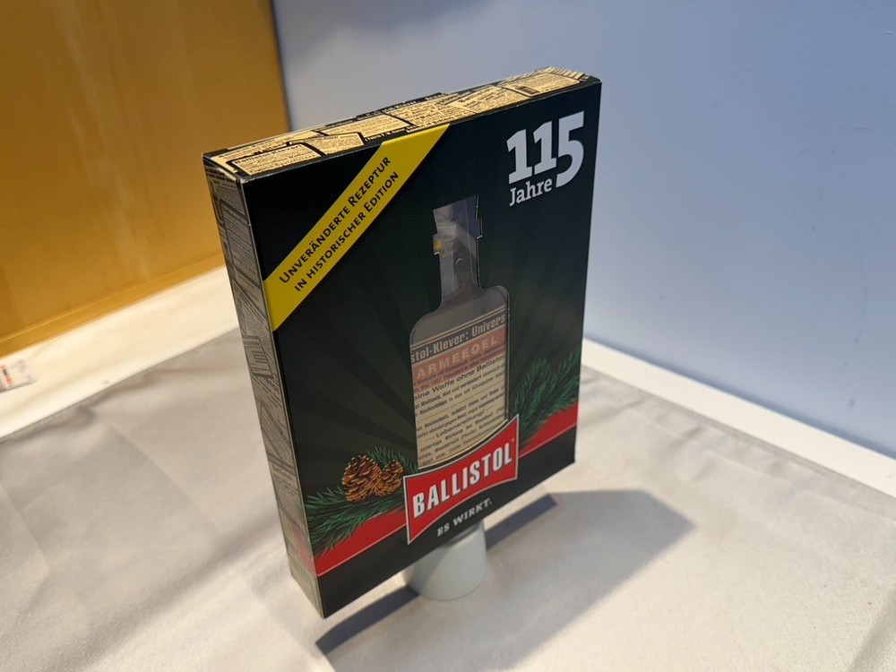 Ballistol 115 Jahre Anniversary Edition in glass bottle & commemorative package!