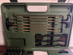 Guide Gear Universal Gun Cleaning Kit Rod/Brush/Mop/Cloth Green Case