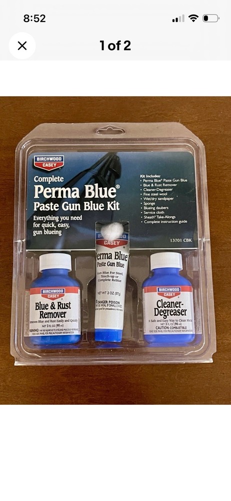 Birchwood Casey Perma Blue Paste Gun Blue Kit Complete 13701 New