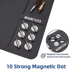 Gun Cleaning Mat with Magnetic Organizer Tray, Anti-Slip Rubberized Workbench Pa
