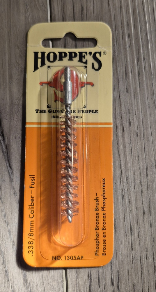 Hoppes Gun Cleaning NEW Phosphor Bronze Brush .338/8mm Caliber