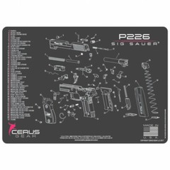 Cerus Gear Schematic Gun Cleaning Mat 12″x17″ Charcoal Pink for SIG SAUER P226