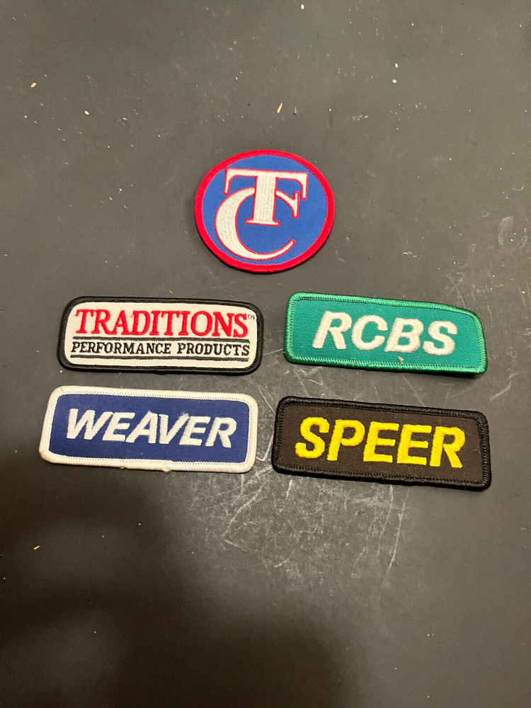 5 HUNTING PATCHES – TC – Speer – Traditions – RCBS – Weaver never used