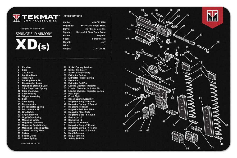 TekMat Handgun Cleaning Mat Springfield XDs
