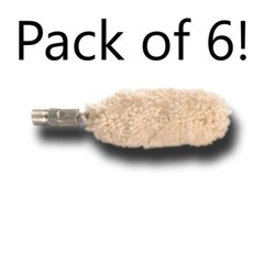6 Pack 10/12 Gauge Shotgun Barrel Cleaning Cotton Swab Brush Tip USA made