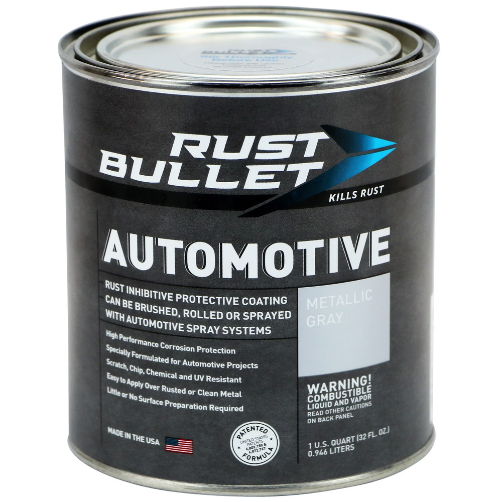 Rust Bullet Automotive, Metallic Gray, Quart, UV Resistant, No Topcoat Needed