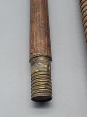 Vintage Antique 25″ Hickory Wood 2-Piece Shotgun Cleaning Rod 1 Brass Fitting