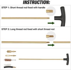 FLISSA 16PC Universal Handgun Cleaning Kit Cleaning Jag Patches Rod Bore Brushes