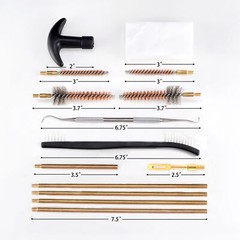 .223 .22Cal 5.56mm Rifle Cleaning Kit with Cleaning Rods Brushes in Zippered Bag