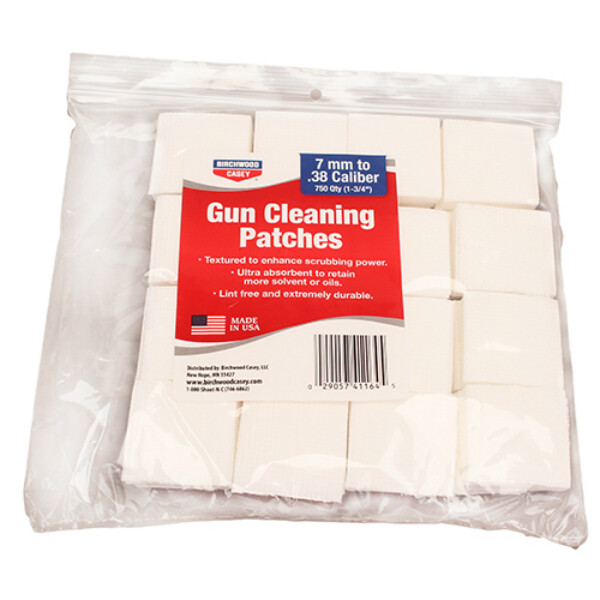 Birchwood Casey 13/4″ Gun Cleaning Patches For 7mm-.38 Cal-750 Pack-41164