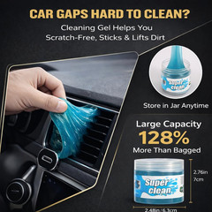 Car Interior Glass Cleaning Kit 3 Graded Boar Brushes 180° Swivel Retractable