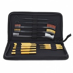 ASR Outdoor Gun Cleaning Kit Brass Punches Brushes Canvas Pouch 14 Piece Set