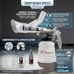 High Pressure Foam Cleaning Gun & Extractor Vacuum Set for Car Detailing, Uphols