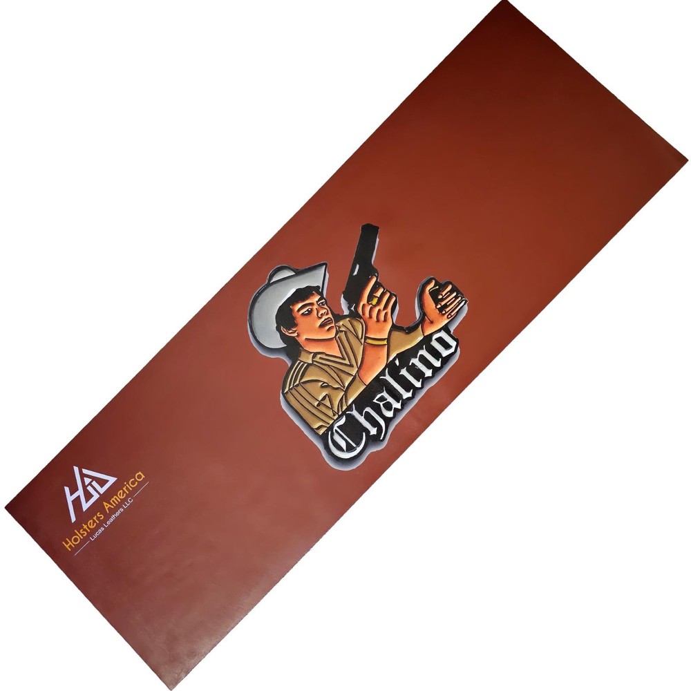 Custom Pistol LEATHER GUN Rifle CLEANING MAT Chalino measures 12″ X 36″