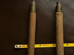 2- 3 Piece Vintage Large Bore Shotgun Gun Cleaning Rods Wood Wooden Brass