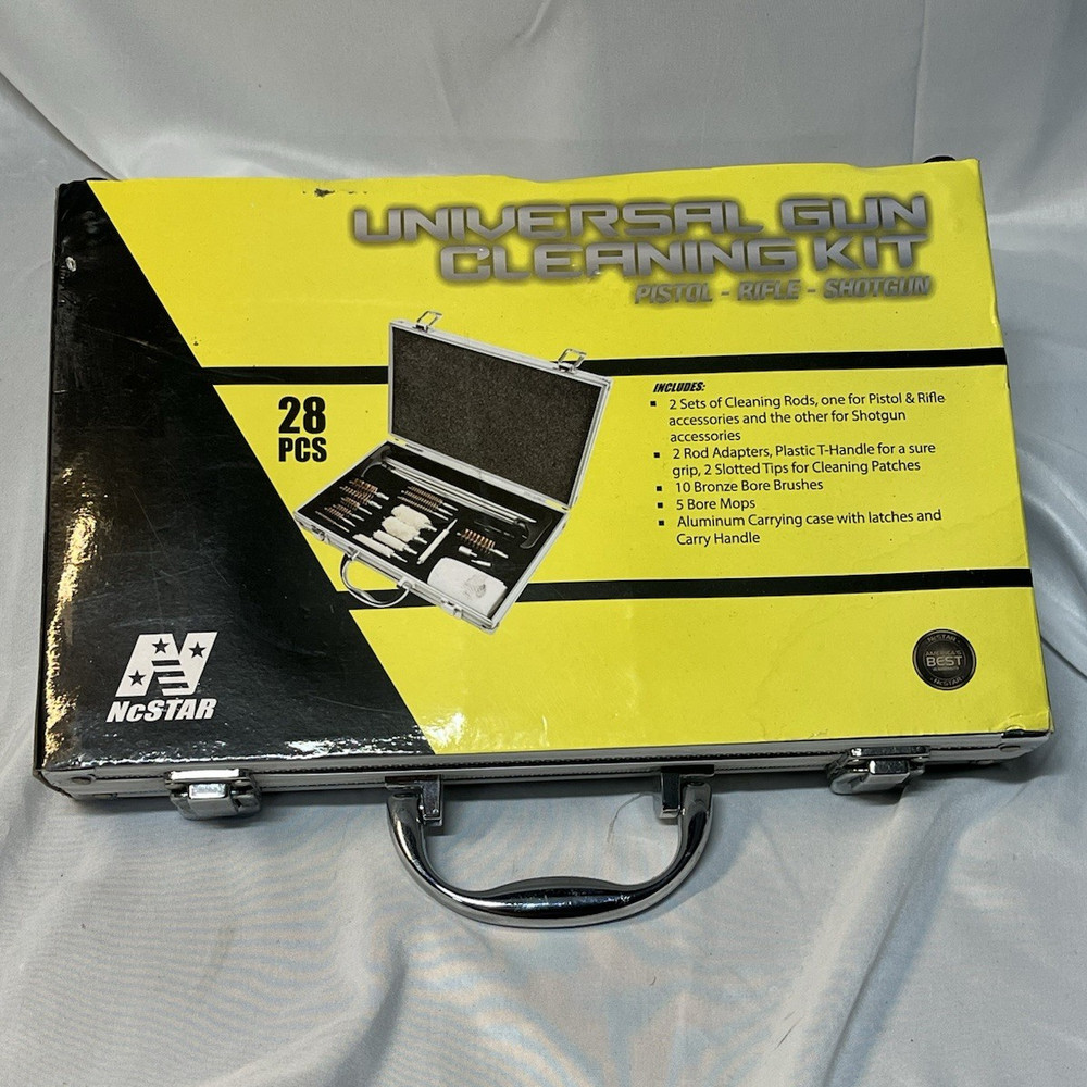 NcSTAR Universal Gun Cleaning Kit 28pc .17-.40/10mm w/ Aluminum Carry Case