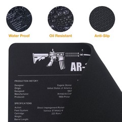 36″x16″ AR-15 Gun Cleaning Mat, 2x Thicker Non-slip Gun Mat Black