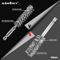 ASNOMY 12Pcs Wire Bore Brush for Drill,5/16″-1-3/16″ Stainless Steel Wire Bru…