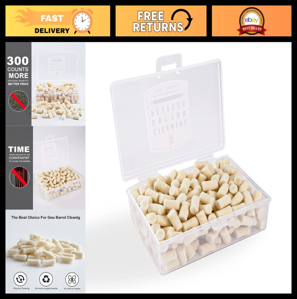 300 Cleaning Cotton Wool Felt Pellets for .22/.177 Caliber Gun Maintenance – Sto