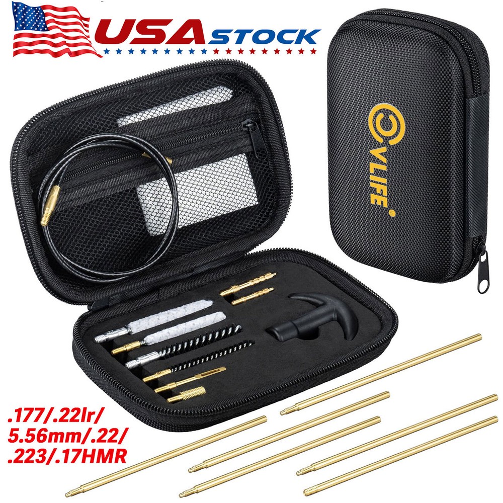 Portabe Gun Cleaning Kit for .177/22lr/5.56/22/223/.17 Rifle Pistol Muzzleloader