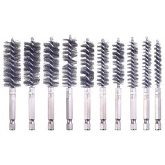 10 Pcs Stainless Steel Bore Brush Set for Powerful Rust Removal – 1/4 Inch Hex