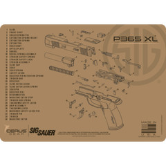 For Sig Sauer P365XL Schematic Handgun Mat FDE
