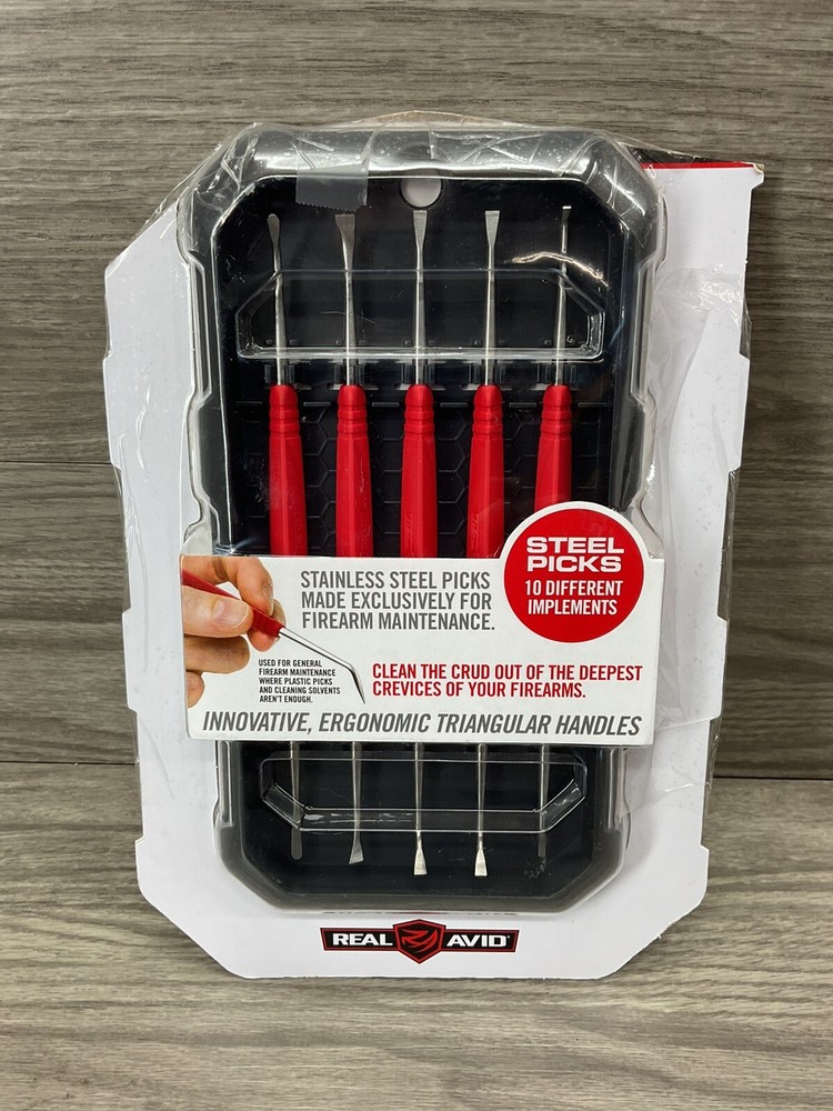 Real Avid Accu-Grip Firearm Cleaning Pick Kit, Steel, Double Sided, Red: AVAGSPS