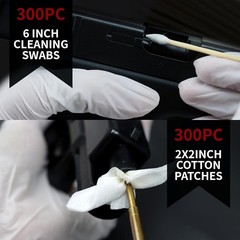PINGMIC Gun Cleaning Supplies – Gun Cleaning Patches and Long Cotton Swabs Set,