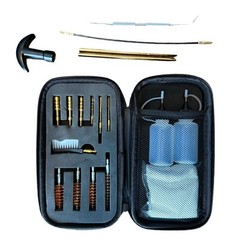 Universal Handgun Cleaning Kit 18 Piece Set Brass Components 22,.357,.38,9mm,.45