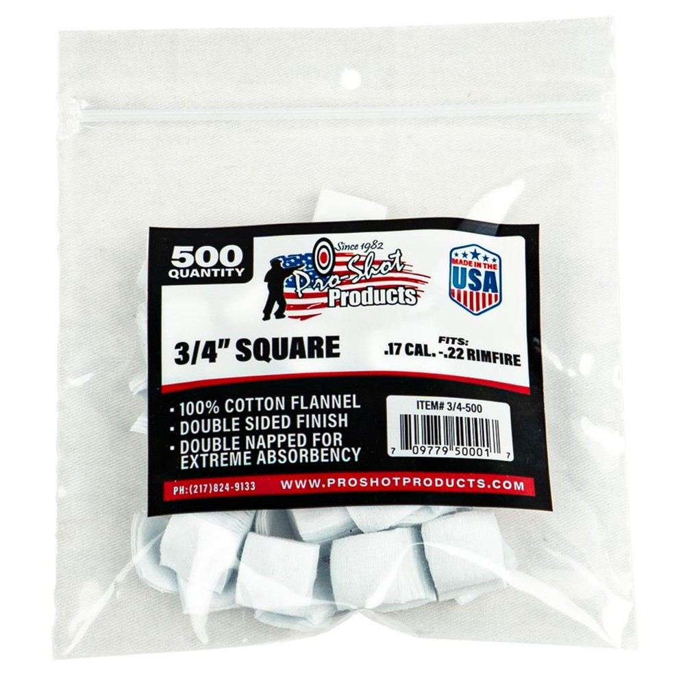 Hoppes Gun Cleaner Solvent Pack of 17 Caliber Cotton Cleaning Patches
