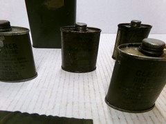 Military Items Tin Cans Gun Cleaning Plus Vintage