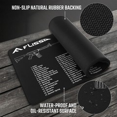 FLISSA Gun Cleaning Mat 8PC Set For Glock 12″x36″Gun Cleaning Bench Non-Slip NEW