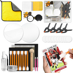 267 Pcs Card Care Clean Kit,Trading Card Cleaning Kit with Fixing Jig and EVA