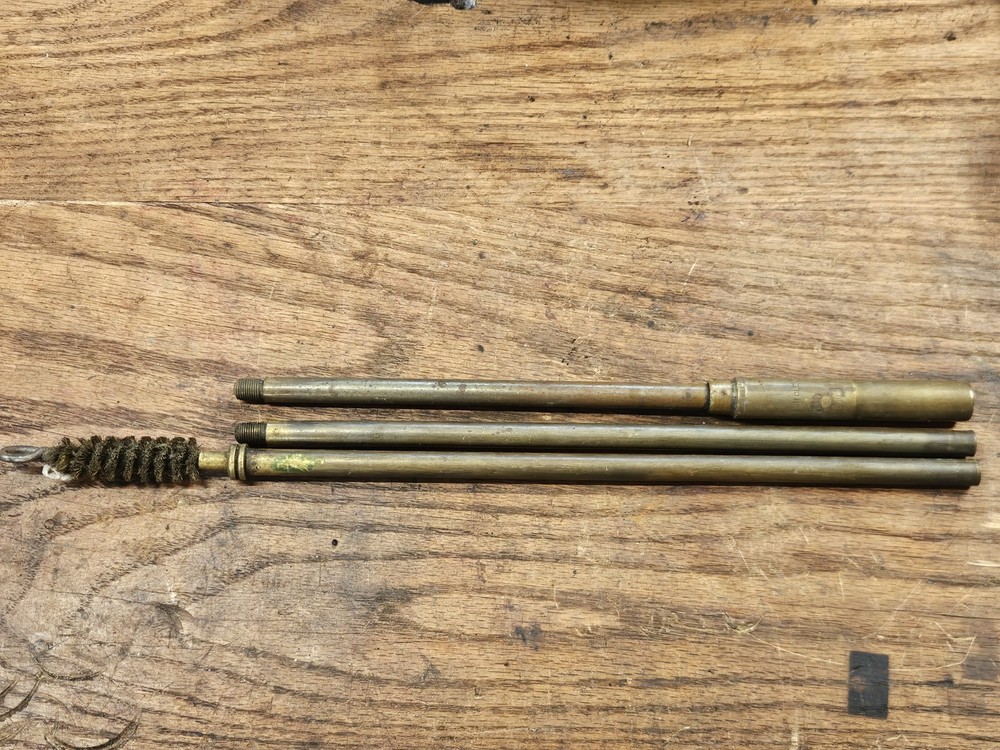 Vintage C.M. Powers Brass 3 Piece Gun Cleaning Rod Faries MFG CO. 12 Ga 20 Ga