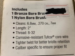 OTIS 6mm/.243 CAL Nylon & Bronze Bore Brushes Lot of 2 Packs 4 Total Brushes