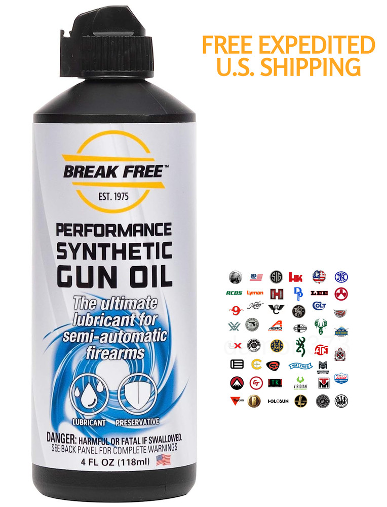 BREAK FREE Performance Synthetic Gun Oil 4-Ounce Safe For All METALS