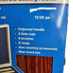 GunMaster Deluxe 42 Piece Universal Gun Cleaning Kit Rods Brushes Mops Wood Box
