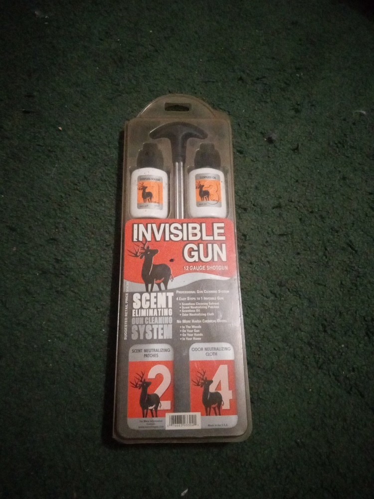 Vintage Invisible Gun Cleaning Kit 12 Gauge Shotgun Unopened Decent USA Rare Htf