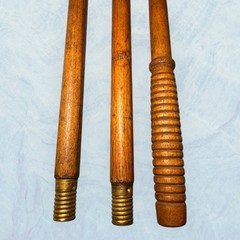 Vintage Antique 3 pc Wood & Brass Rifle Shotgun Gun Barrel Cleaning Rod 35”