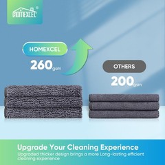 Homexcel Grey Microfiber Cleaning Cloth 12 Pack Premium Microfiber Towels For