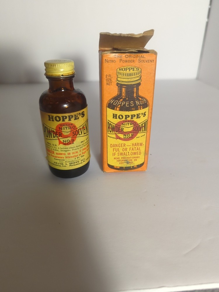 Vintage 1950’s Hoppes No 9 Powder Solvent 1/3 Full Gun Cleaner