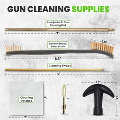 Gun Cleaning Kit – Gun Cleaning Supplies in Box – Swabs,Brush & 28″ Cleaning Rod