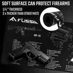 FLISSA 12″x36″ Gun Cleaning Mat Non-Slip 9 PCS Set w/ Cleaning Accessories