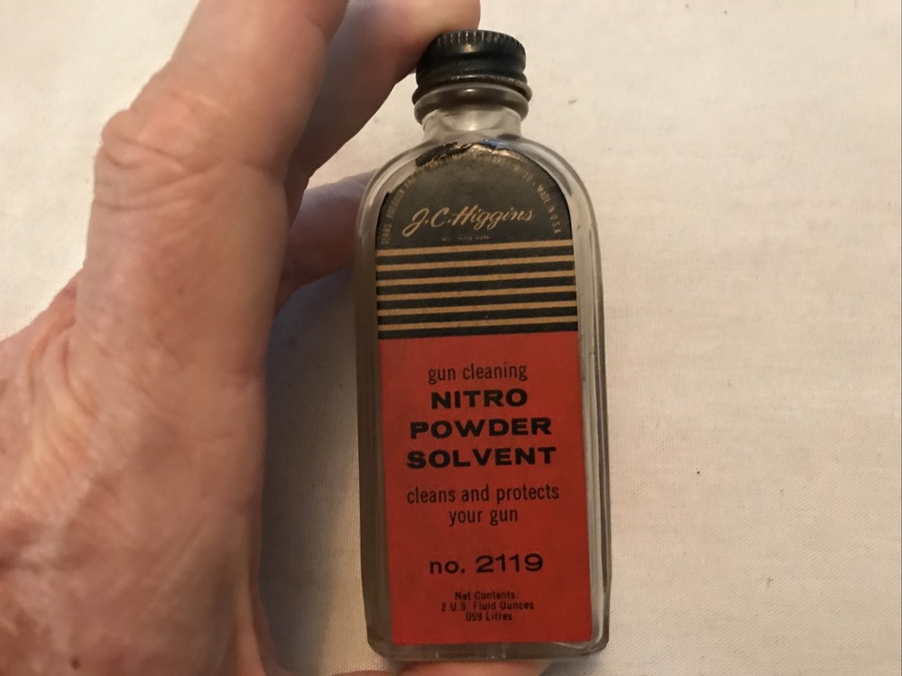 J. C. HIGGINS Nitro Powder Solvent Vintage Empty Bottle