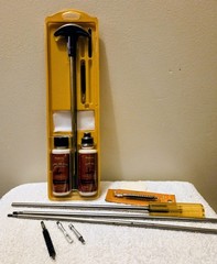 Vintage Outers Gun Cleaning Kit Nitro Solvent Oil Hoppe’s Rod Brushes & Patches