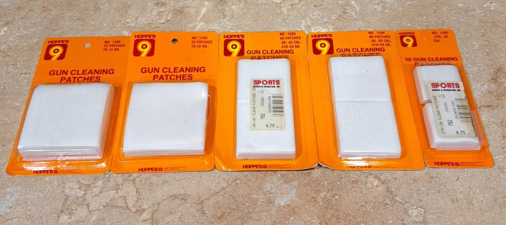 Hoppe’s 9 Vintage 180 PCS Gun Cleaning Patches 1203 1204 1205 .270-.35 .38-.45