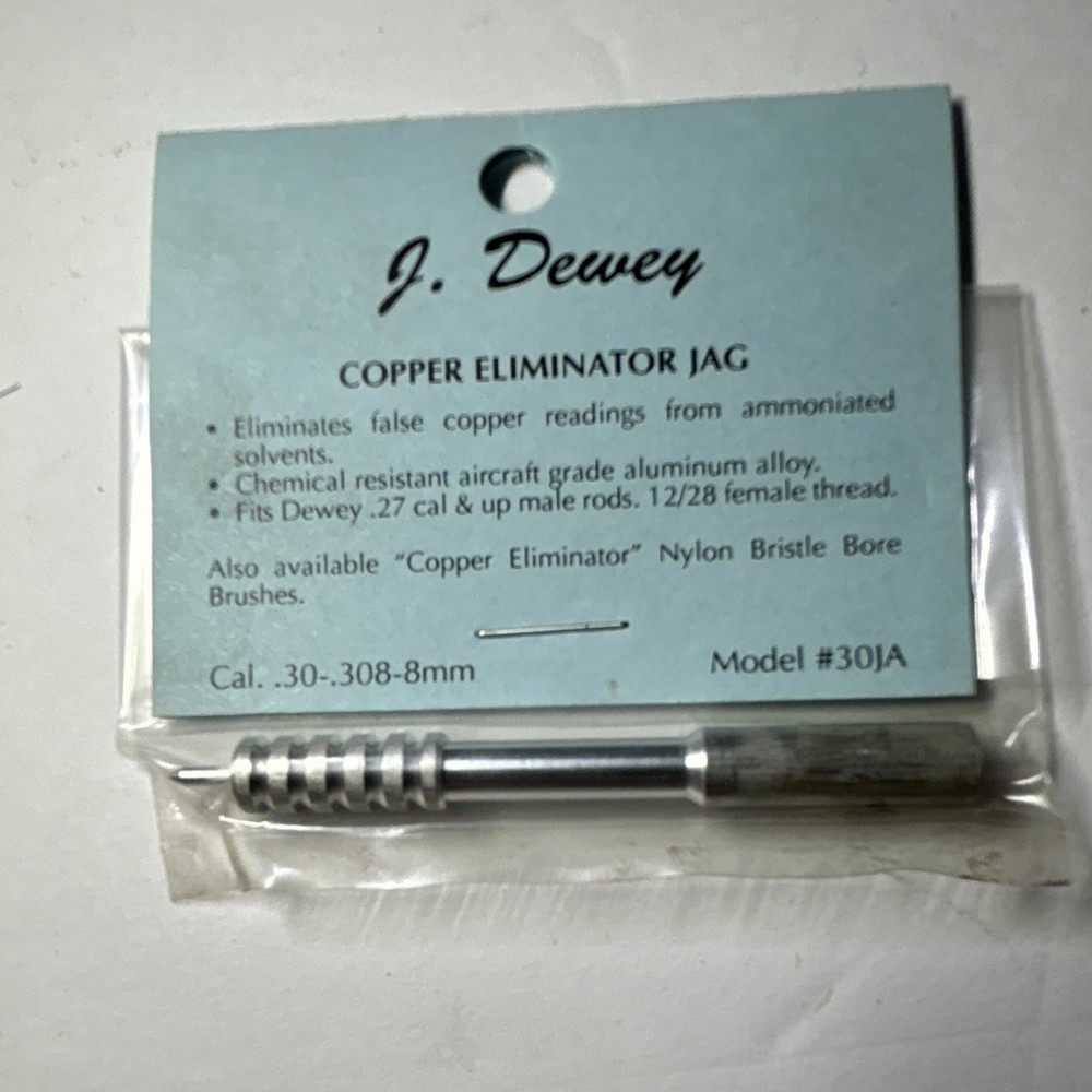 J. Dewey Copper Eliminator Gun Jag Silver Aluminum .30/.308/8mm 30JA